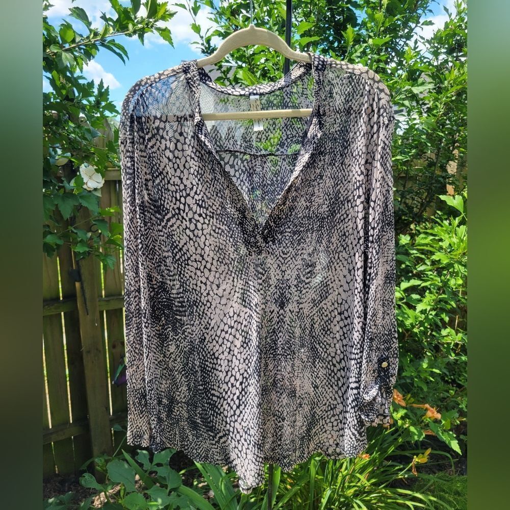 Snake Print Sheer Blouse‎
